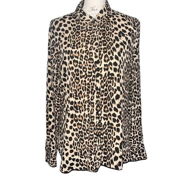 Cynthia Rowley animal print blouse XL - Picture 1 of 6